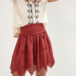 Anthropologie Eyelet Skirt